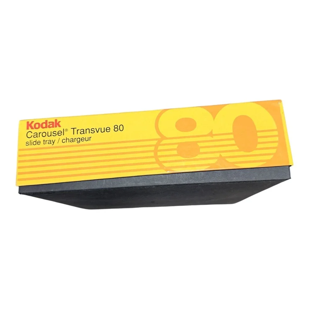 Kodak Carousel Transvue 80 Slide Tray Projector‎ 35mm Storage Box B80T Gray Vtg